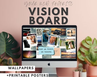Vision Board Template, Digital Manifestation Board , Law Of Attraction, Vision Board Printables