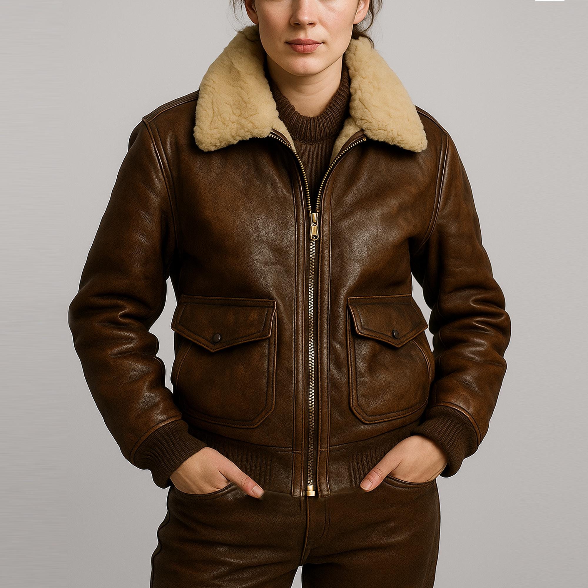 Lee Aviator jacket, Luxe Bruin, XL