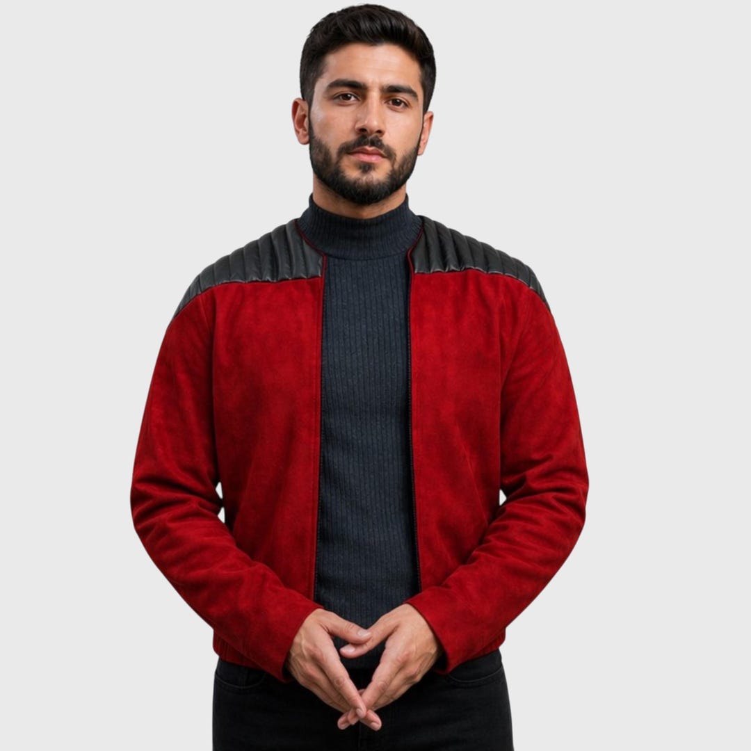 Peter Sign Petersign Handcrafted Futuristic Red Suede Jacket | Generation Cosplay ...
