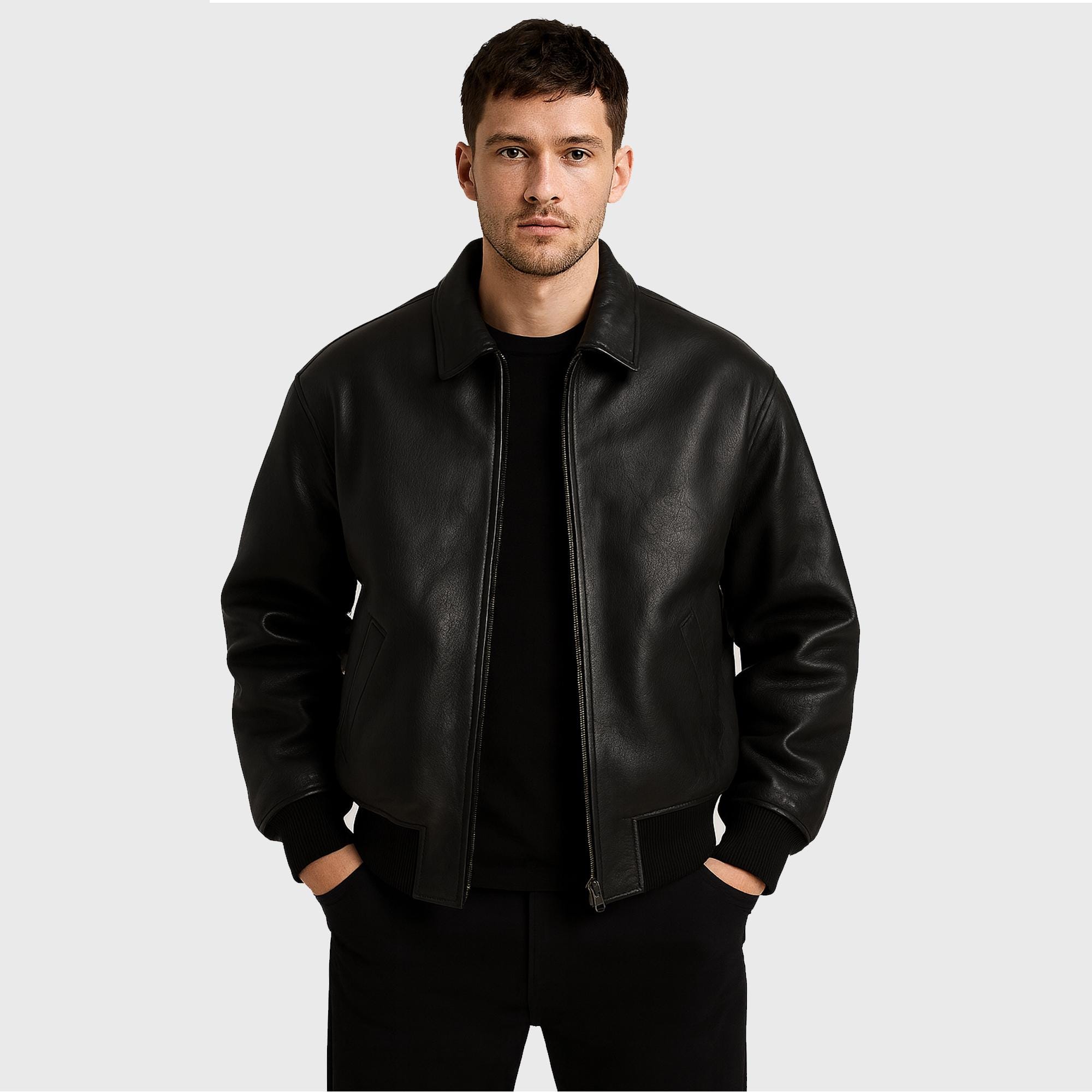 90s Vintage Black Leather Jacket - Etsy