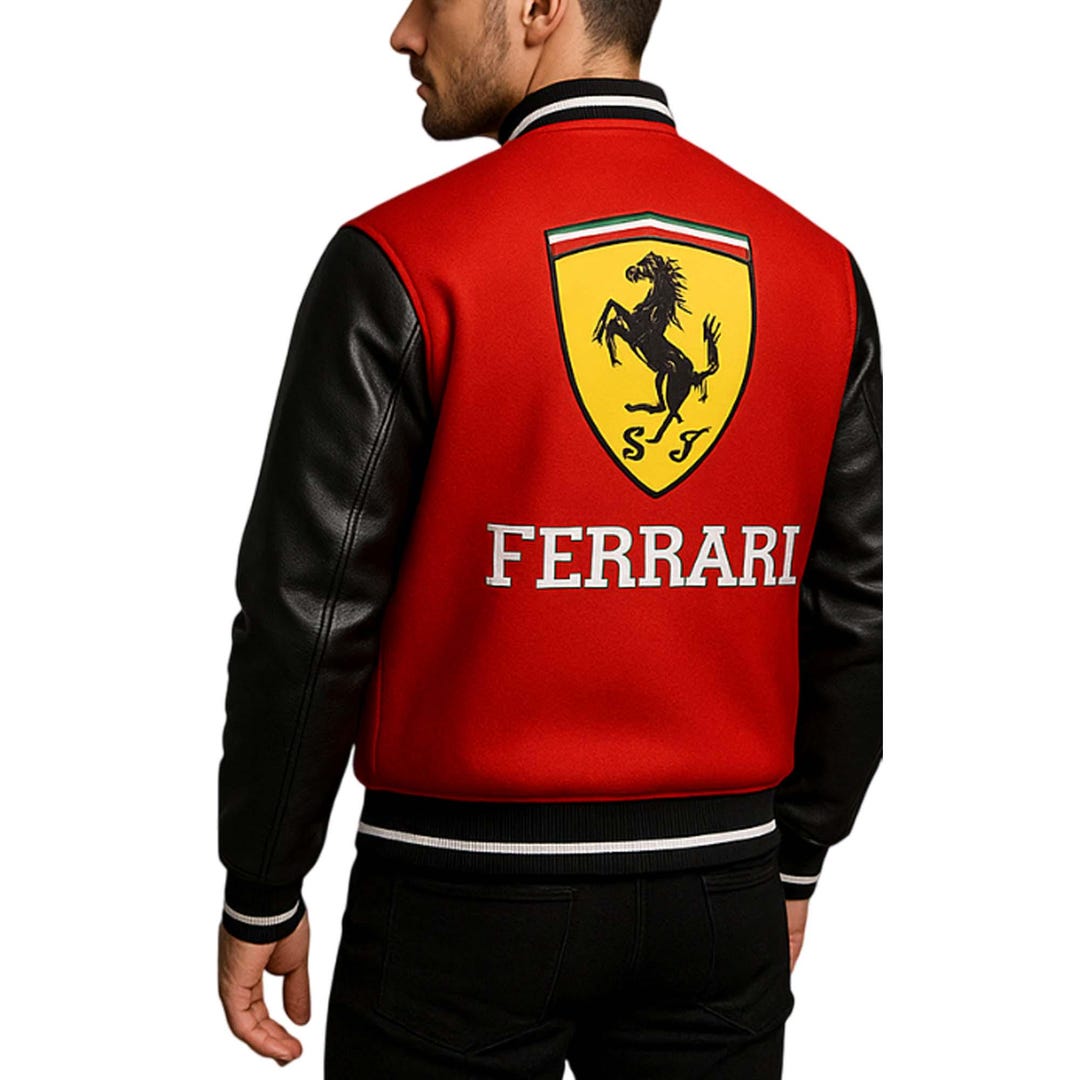 Petersign Hand Crafted Custom Ferrari Racing Jacket Red and Black ...