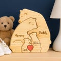 Personalized Wooden Bears Family Puzzle - Custom Engraved Keepsake - Australian Handmade Nursery Decor - Baby Shower and new Parents Gift product logo