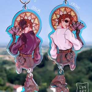 The Arcana Keychains, Holo Double Design Keychain, art inspired by The Arcana, adorable and magical gift idea