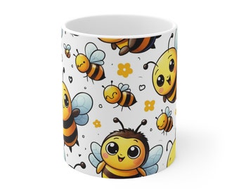 Bee Design Ceramic Coffee Cups