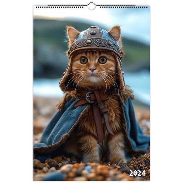 2024 Cat Viking Wall Calendar (US & CA)