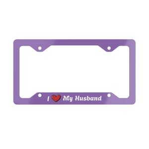 Lavanda - Eu amo meu marido - Moldura de placa de metal