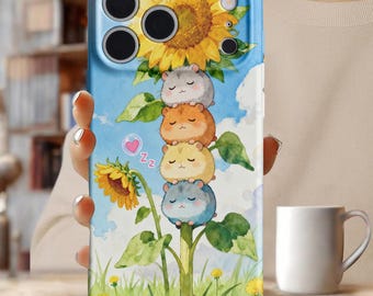 Funda para iPhone con diseño de animales de anime: funda para iPhone con ilustración de gato y animales de dibujos animados, estilo kawaii, funda para teléfono 17, 16 y 15 Pro Max