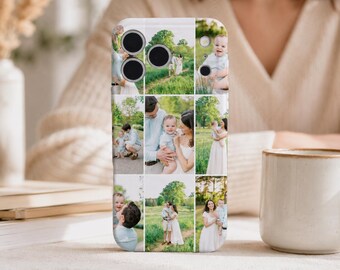 Funda para teléfono con collage de 9 fotos personalizado, funda personalizada para iPhone 17 Air con nueve fotos, funda con retrato familiar de varias fotos para iPhone 16 15 14 13 12 11