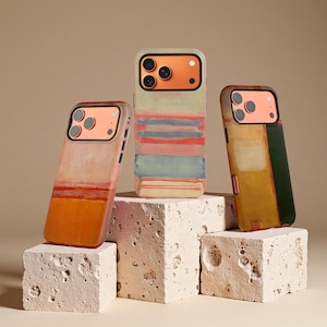 Abstrakte, minimalistische Handyhülle, minimalistische Farbblock-Hülle für iPhone 18, 17, 16 Pro Max, Samsung S26 Hülle, 6 hochwertige Designs