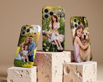 Custom Photo iPhone Case 17 16 15 14 Pro Max Air 13 12, Personalized Picture Phone Case, Family Pet Couple Gift Case, Unique Memory Gift