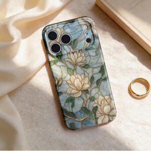 Stained Glass Floral Phone Case, Art Nouveau iPhone Cover, Elegant Botanical bild 6