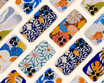 Funda para iPhone inspirada en Matisse, colorida funda de arte abstracto para iPhone 17, 16, 15 Pro Max, 14, 13 y 12, con estampado floral moderno.