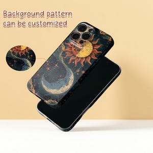 Celestial Moon & Sun iPhone Case – Night Sky Design Case for iPhone 17 16 15 14 13 12 11 | Spiritual Aesthetic Phone Cover | Gift for Her bild 3