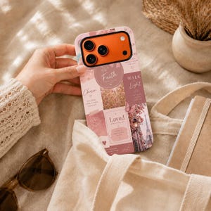 Christian faith iPhone 17 Air case, Aesthetic scrap bible verse cover, Samsung S26 cover, Spiritual collage memory family gift her