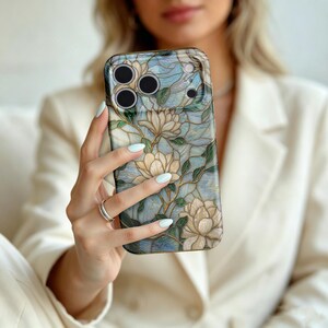 Stained Glass Floral Phone Case, Art Nouveau iPhone Cover, Elegant Botanical bild 9