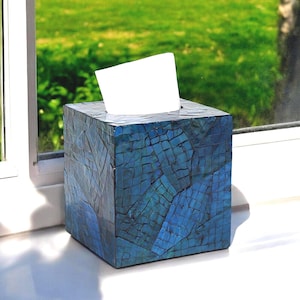 Handmade Wooden Mother of Pearl Inlay Tissue Box Cover for Home Decor, Ideal Housewarming Gift, Gift for Women