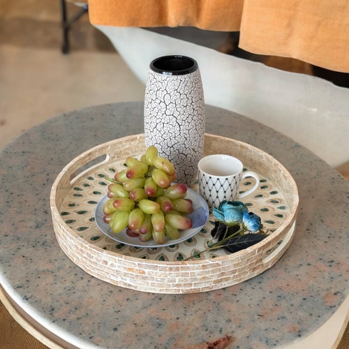 Wokex - Vassoio Portaoggetti Snack In Rattan 2 Pezzi Con Maniglia Home Decor Cucina Sala Da Pranzo Organizer Vassoi Portaoggett 8047296451156