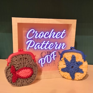 Crochet bag pattern, crochet fish pattern, easy crochet pattern, crochet star pattern, crochet purse pattern, crochet wallet pattern
