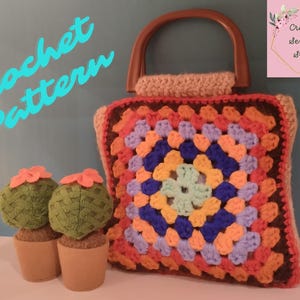 Granny square pattern, crochet bag pattern, crochet purse pattern, easy crochet pattern, crochet handbag pattern, crochet handbag pattern