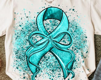 Teal Ribbon Png, Teal Awareness Png, Awareness Month Png, Ovarian Cancer Png, Sexual Assault Awareness Png, Cervical Cancer Png, PCOS Png