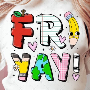 School Teacher Png, Fri-Yay Png, Happy Friday Png, Back to School Png, First Day of School Png, Retro Funny Teacher Png, Pencil Teacher Png