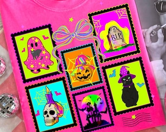 Retro Halloween Ghost Cat Png, Neon Halloween Png, Girly Halloween Png, Halloween Png, Ghost Boo Png, Neon Preppy Ghost, Spooky Season Png