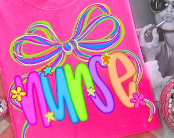 Nurse Coquette Bow Png, Neon Nurse Png, Nurse Life Png, Nurse Sublimation Png, Nursing Png, Medical Png, Nurse Bow Png, Healthcare Png