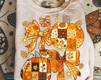 Fall Faux Patchwork Png, Fall Png, Autumn Png, Faux Patchwork Pumpkin Png, Pumpkin Season Png, Fall Cozy Season Png