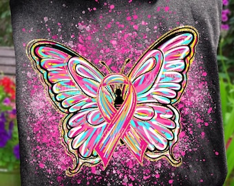 Pink Ribbon Butterfly Png, Breast Cancer Png, Pink Ribbon Png, Breast Cancer Awareness Png, Breast Cancer Month Png, October Awareness Png