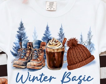 PNG Hiver Basique, PNG Hiver, PNG Chocolat Chaud, Sublimation Hivernale, Design PNG Hiver, PNG Ambiance Hivernale, PNG Saison Douce