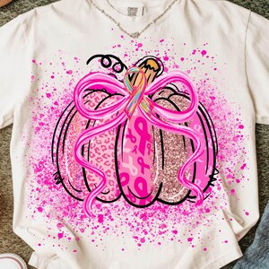 Breast Cancer Pumpkin Png, Breast Cancer Png, Pumpkin Splatter Png, Breast Cancer Awareness Png, Pumpkin Faux Glitter Png, Pink ribbon Png image 4