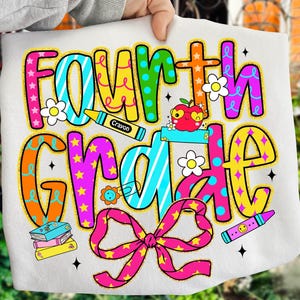 Fourth Grade Png, Preppy Back to School Fourth Grade Png, Back to School Png, Fourth Grade Teacher Png, Preppy Fourth Grade Png, School Png