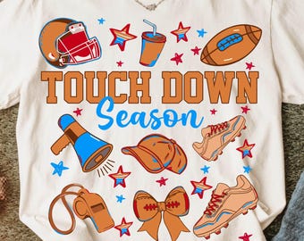 Touchdown Season Png, Football Png, Football Game Day Png, Sport Png, Football Mama Png, Fall Football Mom, Football Coquette Bow Design