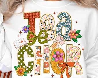 Florale Lehrerin Png, Preppy Lehrerin Png, Herbst Png, Herbst Lehrerin Png, Dankbare Lehrerin Png, Schulanfang