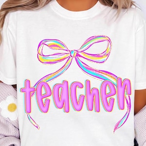 Teacher Png, Teacher Coquette Bow Png, Back to School Png, School Png, First Day of School, Teacher Life Png, Preppy Teacher Png, Teach Png
