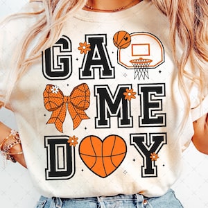 Basketball Png, Basketball Game Day Png, Basketball Mama Png, Basketball Mom Png Sublimation, Coquette Basketball Png Shirt Design, Game Day