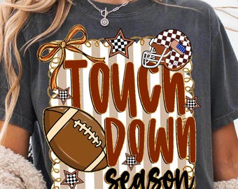 Voetbal touchdown seizoen png, voetbalwedstrijddag png, voetbal mama png, sport png, wedstrijddag png, herfst voetbal moeder, voetbal coquette Bow