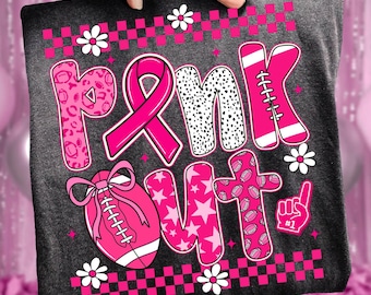 Pink Out Png, Breast Cancer Png, Football Breast Cancer Awareness Png, Pink Ribbon Png, Breast Cancer Sublimation, Breast Cancer Football