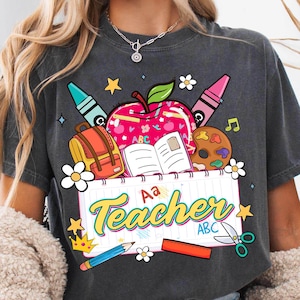Teacher Png, Back to School Png, Teacher Apple Png, School Png, First Day of School, Teacher Life Png, Preppy Teacher Png, Teach Png Design