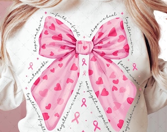 Pink Bow Breast Cancer Png, in October We Wear Pink Png, Breast Cancer Shirt Png, Breast Cancer Coquette Png, Pink out Png, Pink Ribbon Png