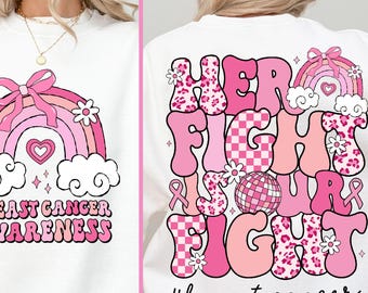 Her Fight Is Our Fight Png, Breast Cancer Png, Fight Breast Cancer Png, Pink Ribbon Png, Pink October Png