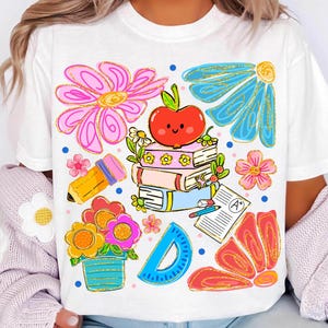 Teacher Png, Boho Floral Teacher Png, Back to School Png, First Day of School Png, Teacher Life Png, Preppy Teacher Pencil Png, Teach Png