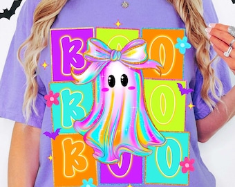 Preppy Halloween Ghost Png, Halloween Png, Neon Halloween Png, Ghost Boo Png, Neon Preppy Ghost, Spooky Season Png, Halloween Costumes Png