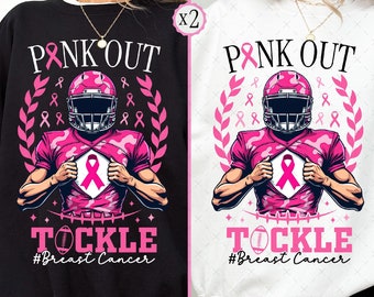 Football Pink out Png, Tackle Cancer Png, Breast Cancer Png, In October We Wear Pink Png, Sport Breast Cancer Design, Pink Ribbon Png