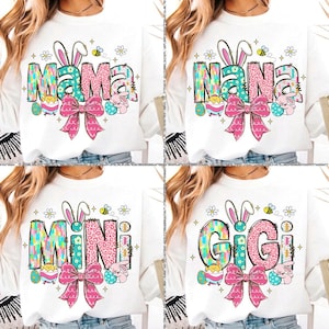 Mama Easter Bundle Png, Easter Png, Nana, Gigi Png, Mini Png, Easter Coquette Png, Easter Bunny Png, Easter Shirt Png, Spring Png
