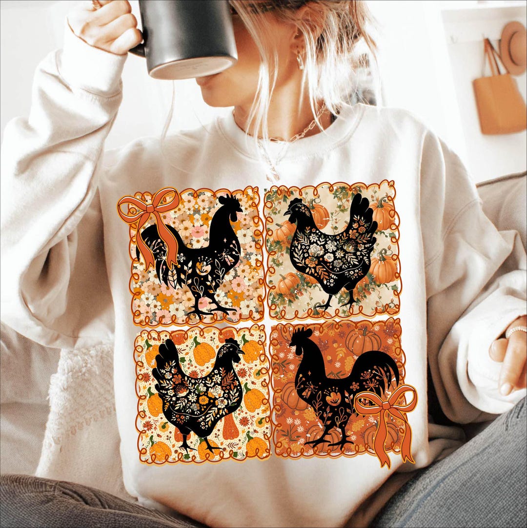 Funny Chicken Fall Png, Fall Png, Autumn Png, Tis the Season Png, Cozy ...