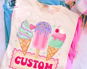 Crème glacée personnalisée PNG, nom d'été pour enfants Png, sublimation pour tout-petits, doux été en téléchargement numérique