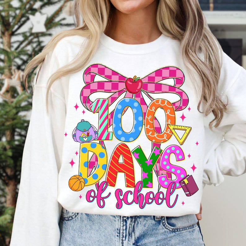 100 Days of School Png Bundle, 100 Days of School Png, 100th Day of ...