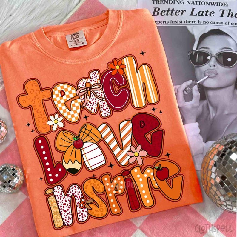 Teacher Fall Png, Teach Love Inspire Png, Fall Png, Teacher Png, Autumn ...