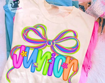 Junior PNG, High School Bow PNG, Girls Junior PNG, Cheer Junior, Back to School Design, Digital Download